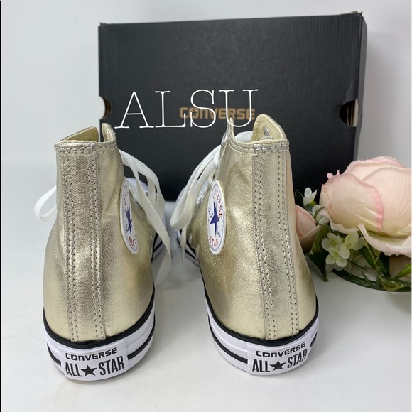 Converse Ctas High Top Light Gold W AUTHENTIC - Picture 4 of 8